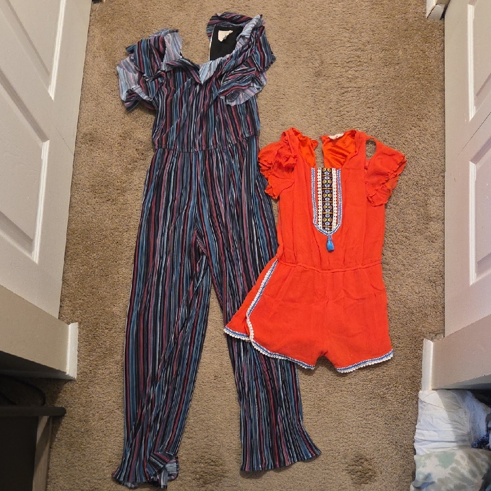 Hannah Banana Striped and Red romper size 12